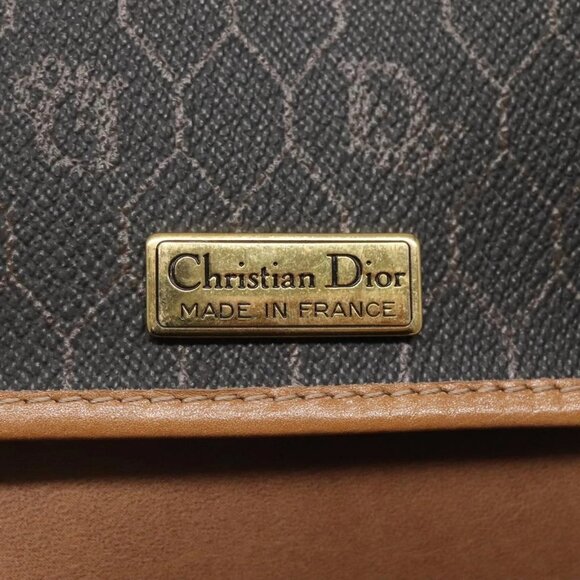 Christian Dior Honeycomb Canvas Shoulder Bag PVC Black Gold Auth sw452 - Picture 13 of 16